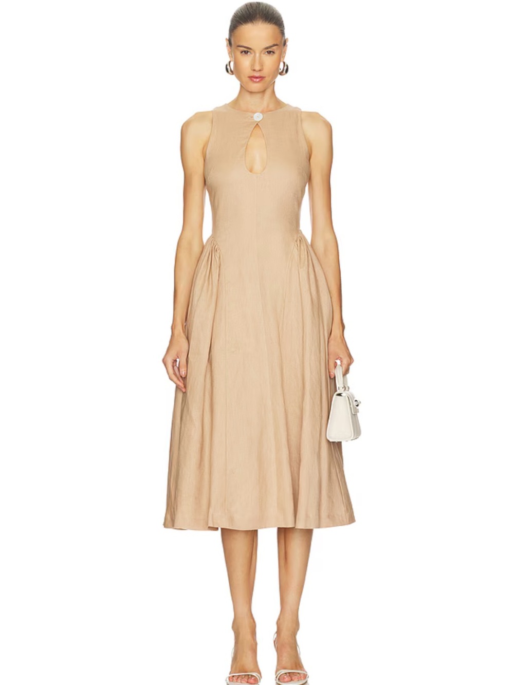 LPA Seina Midi Dress in Taupe